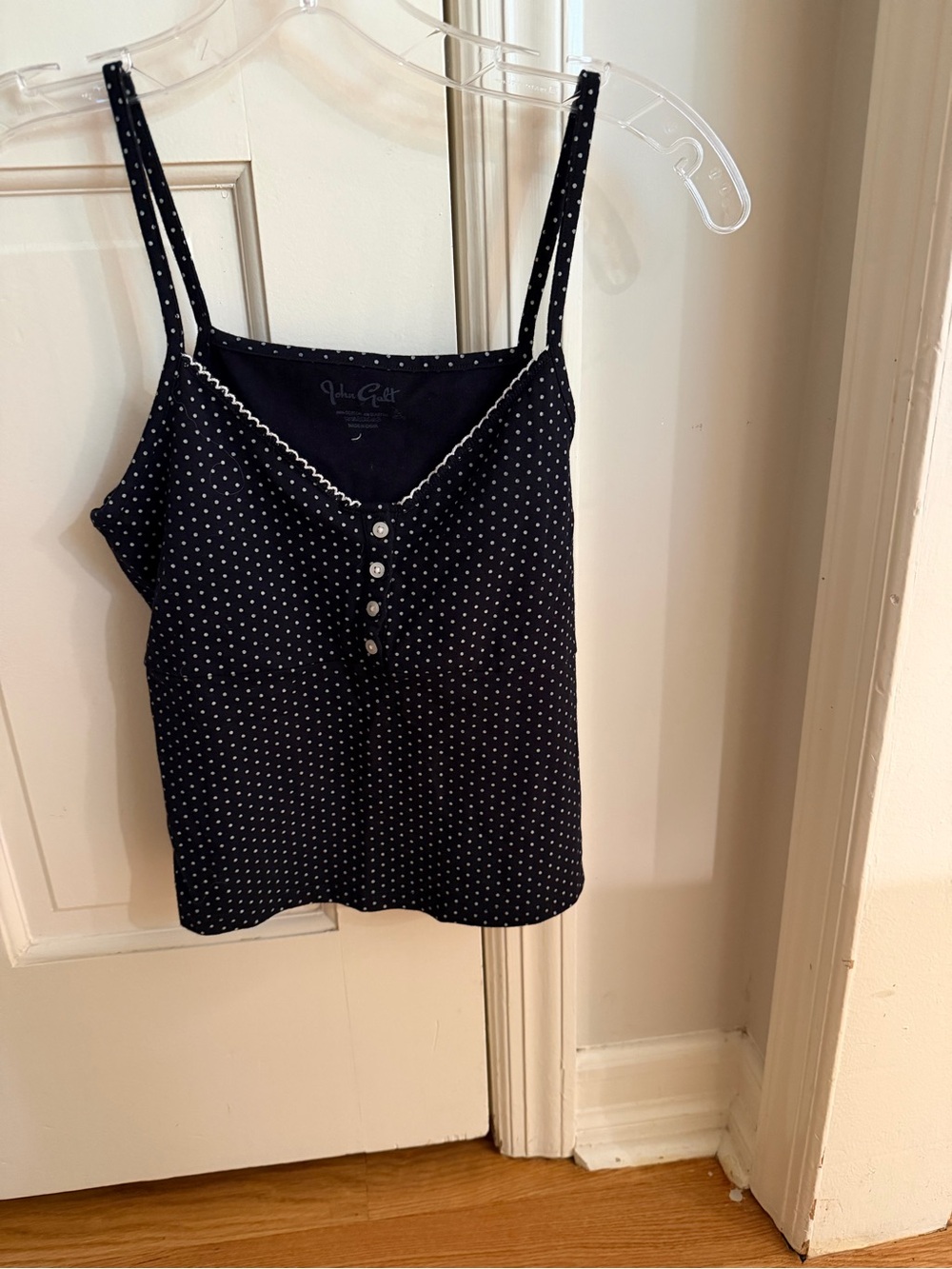 Brandy Melville Black Polka Dot Spaghetti Strap Cami